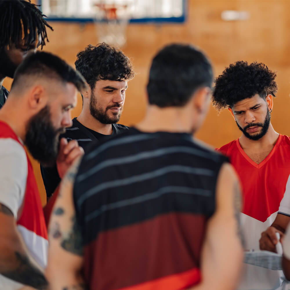 Team huddle strategy session